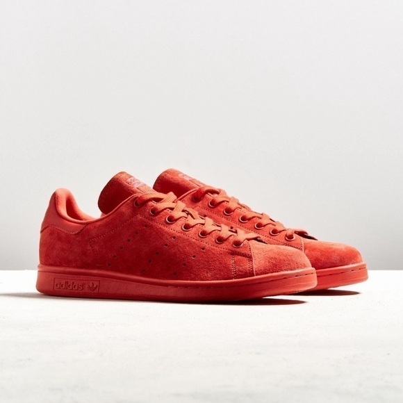 Adidas Men’s Red Suede Stan Smith in Size 6 - Picture 1 of 8